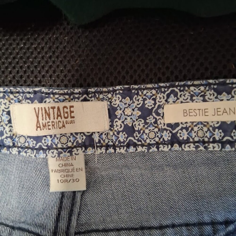 Vintage America Blues Aztec Embroidered Bestie Jeans Sz 10/30 - Picture 6 of 8